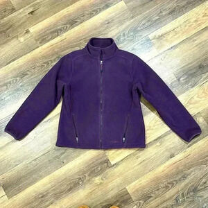 L.L. Bean Women's Full Zip Fleece Jacket Purple/Plum size Medium-Reg Polartec